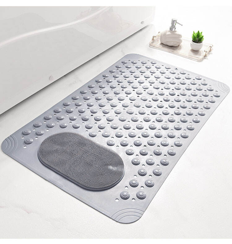 YFL Anti-Slip Massage Bathroom Bath Tub Mats with Suction Cup and Drain Hole Quick Drying Shower Floor Mat details