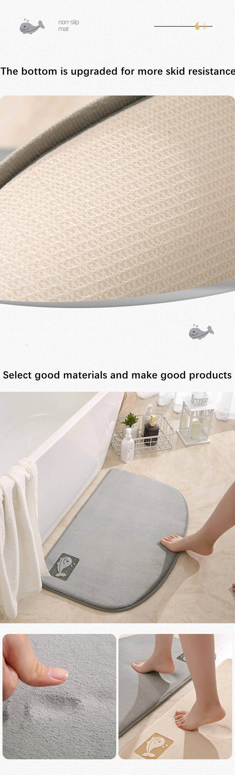 40*60cm Dirt Resistance Deluxe Memory Foam Mat Non-Slip Machine Washable Easy To Clean Up Quick Dry Bath Mat factory