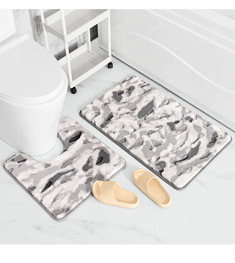 YFL Toilet Mat Sets Bath Rug Set 2 Piece Bathroom Contour Rug Non Slip Soft Material Bath Shower Bathroom Mat details