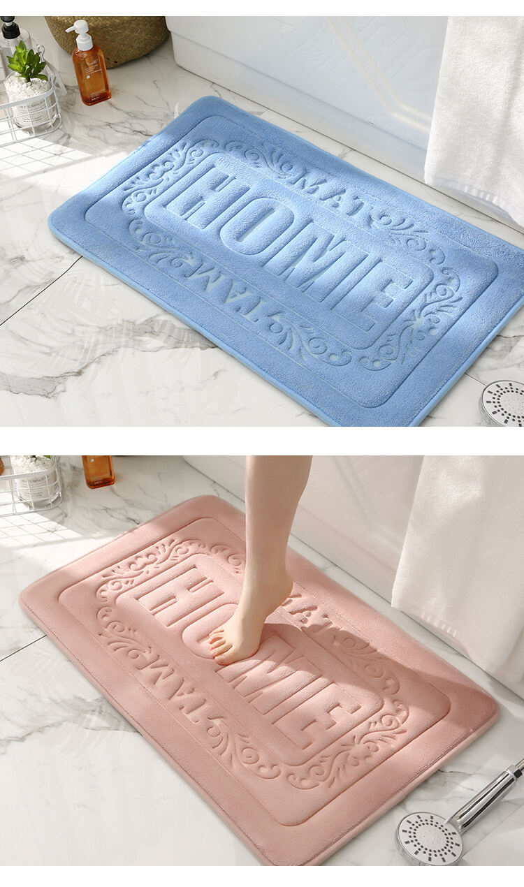 Coral Velvet Home High-frequency Soft absorbent bath mat non-slip memory foam bath rug Super waterproof carpets rug supplier