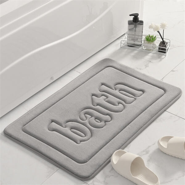Add texture and warmth with a plush bathroom rug
