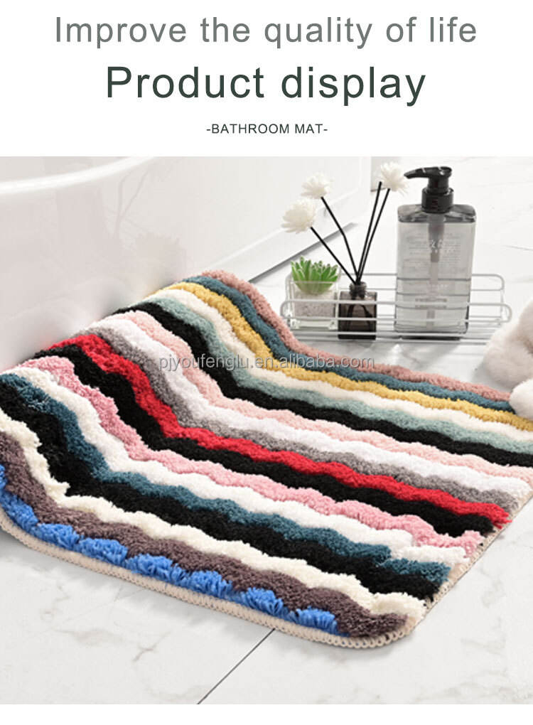 100% polyester mix Rainbow mat TPR bottom door mat kitchen bathroom absorbent microfiber mat wholesale washable non-slip rugs factory