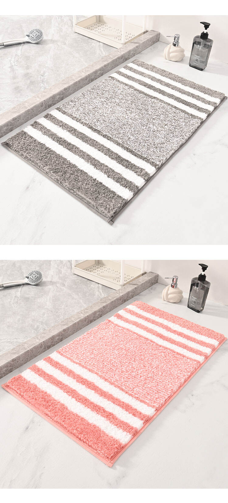 YFL Oem/Odm Luxury Flocking Bath Mats Strip Fluffy Machine Washable Bathroom Rug For Bathroom/Living Room/Bedroom supplier