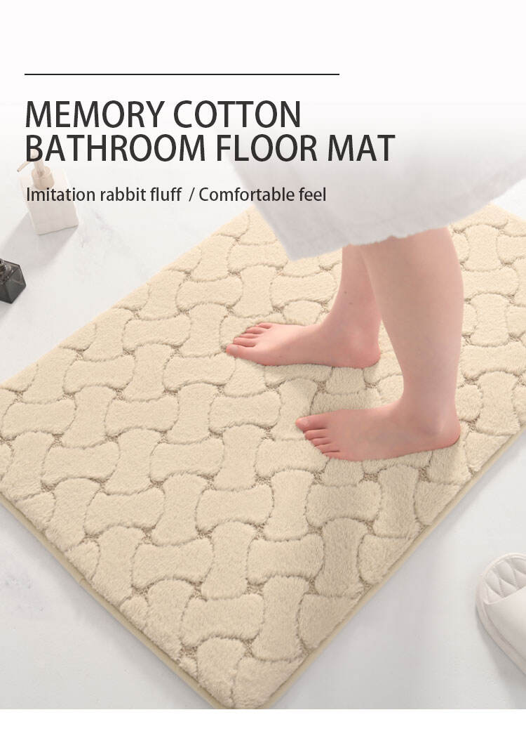 YFL Memory Foam Imi-tation Rabbit Fur Bone Pattern Special Design Rectangle Shape Comfortable And Environment-Friendly Bath manufacture