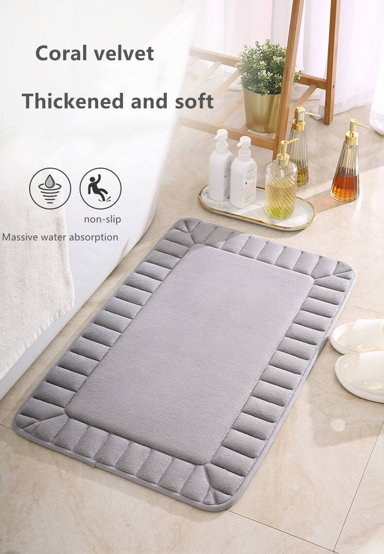 Popular High-Absorbency Memory Foam Bath Mat - Plush Bathroom Rugs and Mats for Enhanced Comfort, Ideal for Entrance, Bathroom, Living Room, and Kitchen, Soft and Non-Slip Floor Coverings details