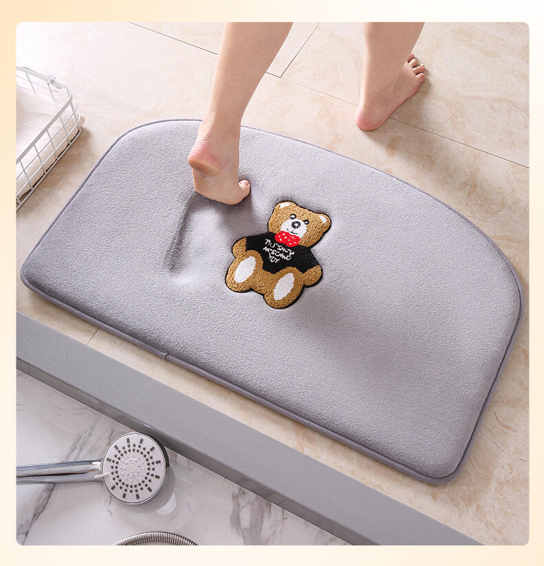 Bear Cake Velvet Memory Foam Bath Mat Bedroom Carpet Floor Mat- Plush Non-Slip Absorbent Bathroom Rugs, Thickened Bath Mats for Bathroom, Perfect Floor Mats for Home, Bedroom, and Bath manufacture