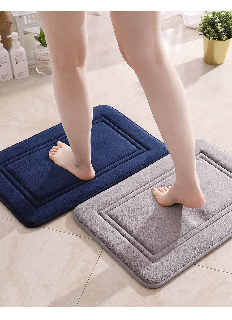 Cómoda alfombra de baño de espuma viscoelástica de terciopelo coral: alfombras de baño antideslizantes de alta absorción, alfombras de baño de felpa para baño, alfombras perfectas para dormitorio, sala de estar y más fabricación