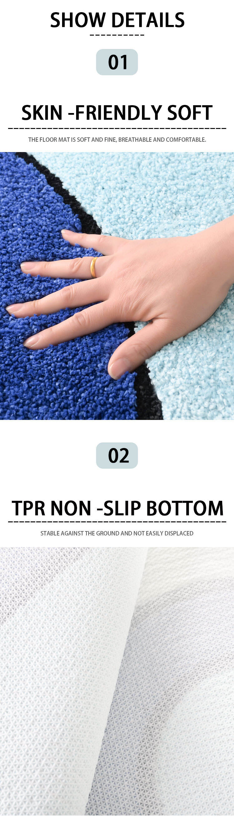 Wholesale 40*60 50*80cm Microfiber Comfortable Anti-Skid Quick Dry Bath Mat Absorbent Water Bathroom Carpet Rugs manufacture