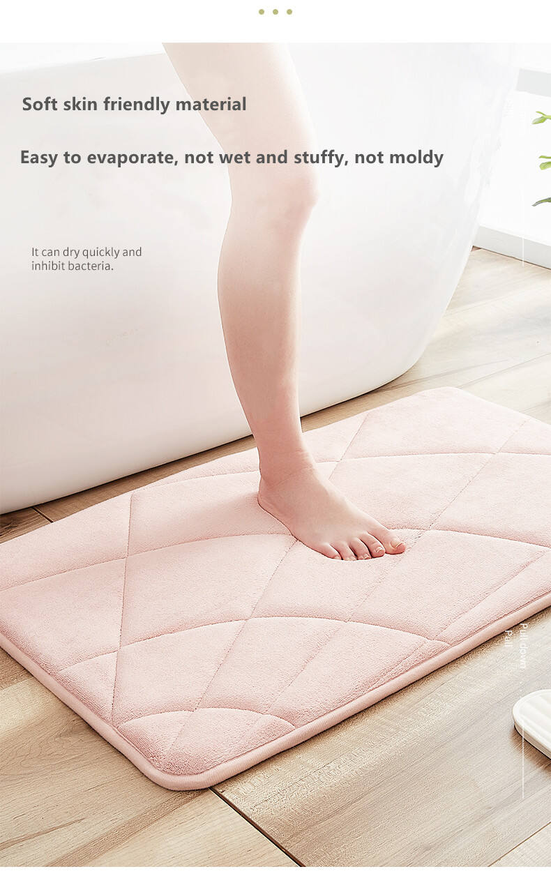 Foam Bath Room Mat Soft Absorbent Bathroom Carpet Rugs Non Slip Absorbent Bathroom Floor Mat supplier