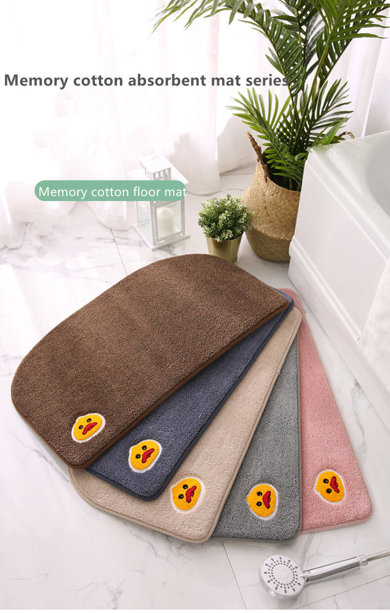 High-Quality Memory Foam Bath Mats - Non-Slip, Absorbent Bathroom Rugs with Charming Small Yellow Duck Embroidery, Ideal Floor Mats for Bathroom, Bedroom, and Home details