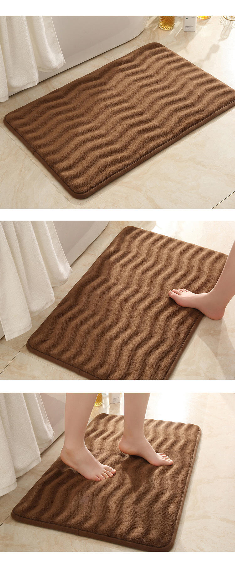 Memory Foam Bathroom Mat - Absorbent Non-Slip Bath Mat, Solid Color Bathroom Rugs and Bath Mats for Bathroom, Ideal for Bedroom and Living Room, Soft and Durable Bathroom Floor Mat manufacture