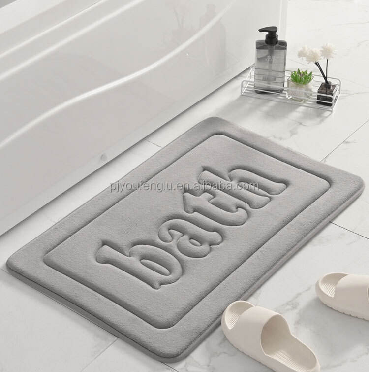 YFL High Quality Environment Friendly Coral Velvet Non Slip Bathroom Floor Mat Solid Color Indoor And Outdoor Door Mat manufacture