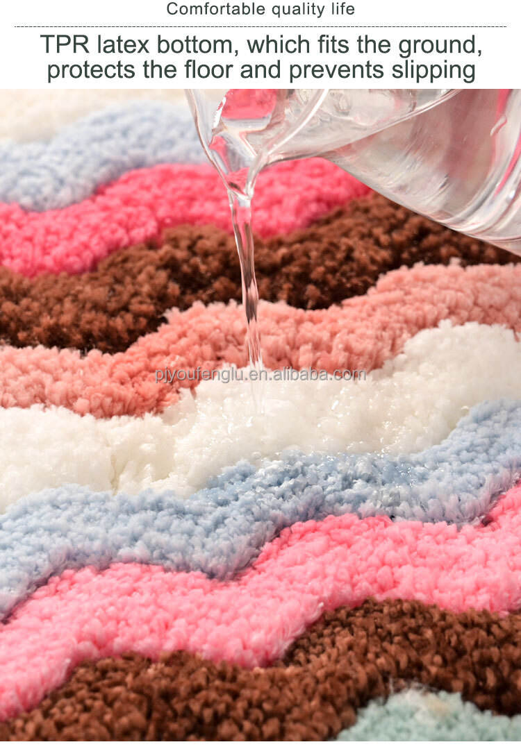 100% polyester mix Rainbow mat TPR bottom door mat kitchen bathroom absorbent microfiber mat wholesale washable non-slip rugs supplier