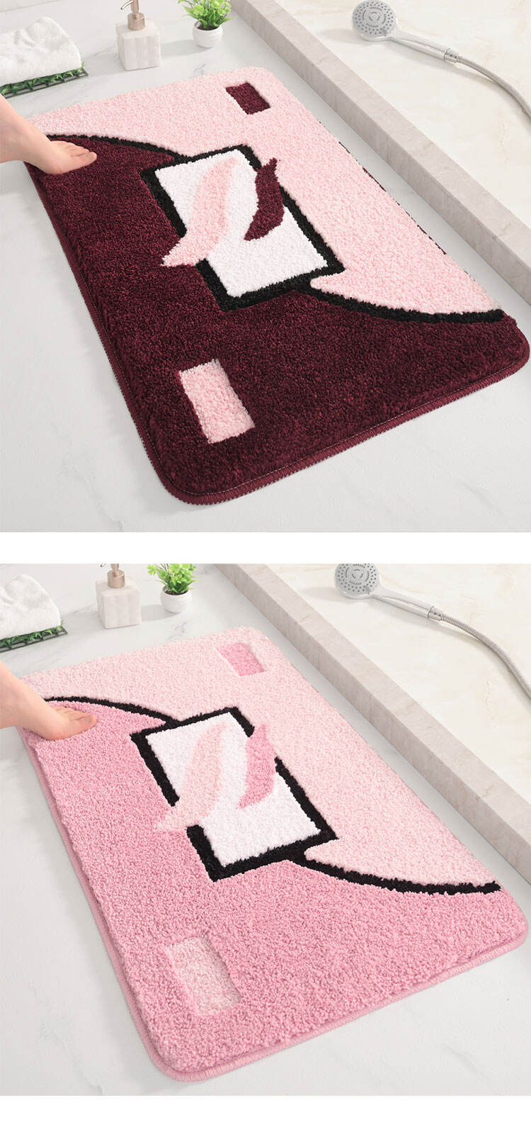  Custom Shaggy Microfiber Bathroom Mat For Bath Children Quick Dry Bath Mat Soft Luxury Hotel Door Carpet Shower Mat supplier