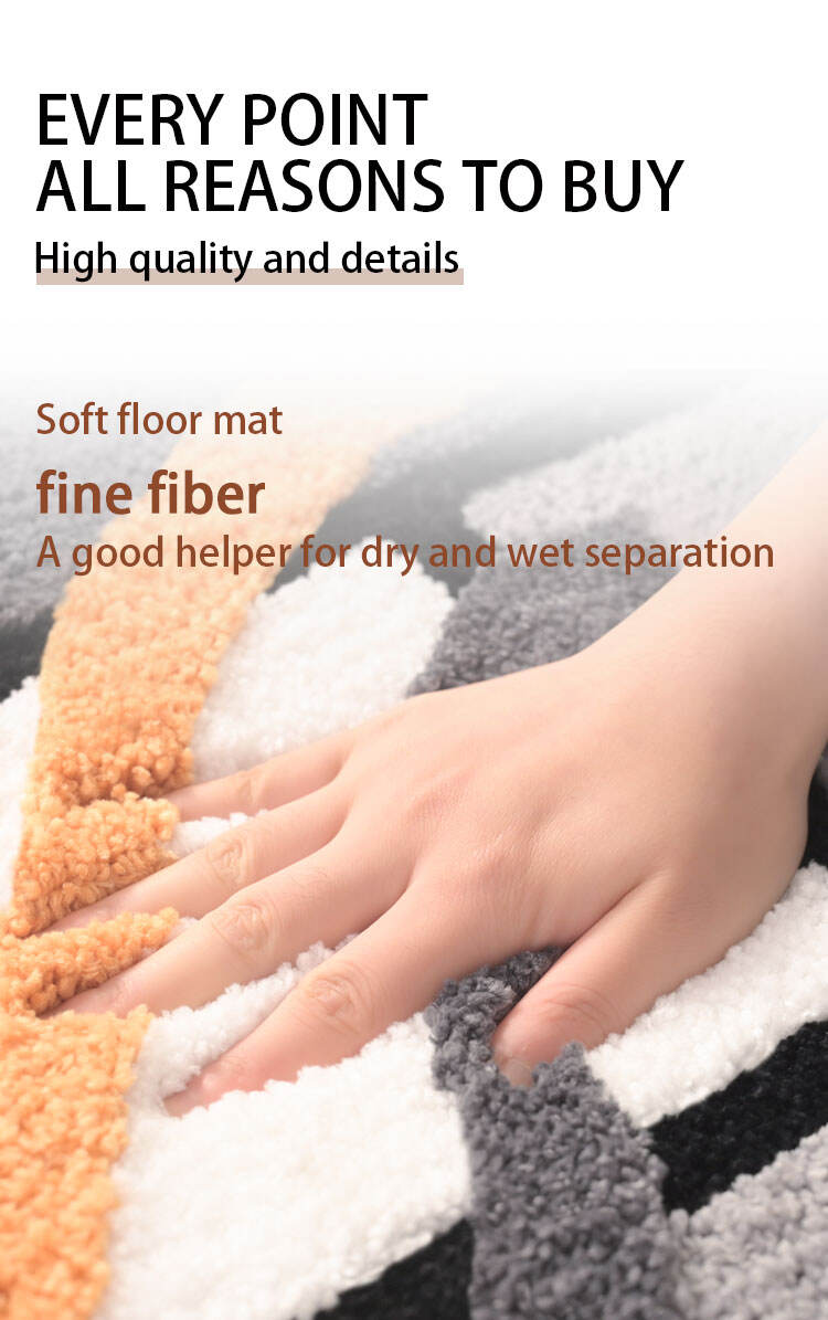 YFL High Quality Easy Clean Non-slip Bath Mat Carpet Waterproof Superfine Fiber Rug Floor Mat Machine Wash Indoor Outdoor Mat details