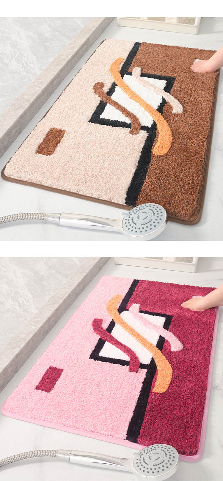 YFL High Quality Easy Clean Non-slip Bath Mat Carpet Waterproof Superfine Fiber Rug Floor Mat Machine Wash Indoor Outdoor Mat factory