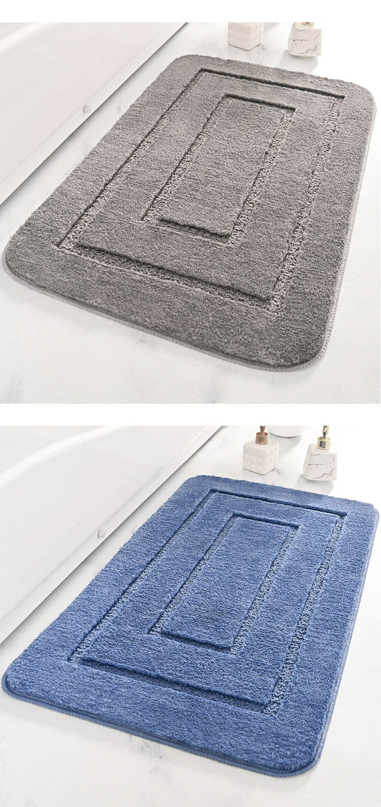 Rectangle Microfiber Non-Slip Bathroom Mat Excellent Absorbent and Quick Dry Bath Mat Soft Comfortable Hotel Door Rug manufacture