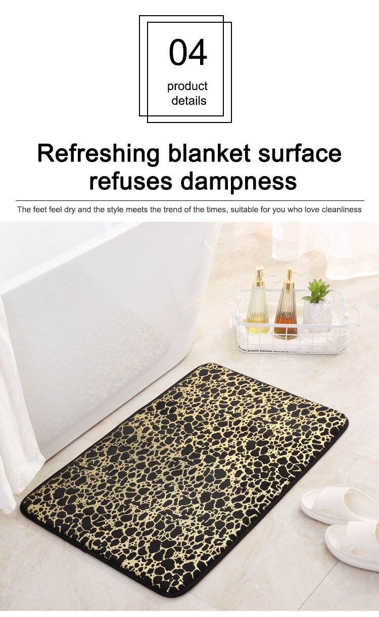 Short hair edge leopard breathable 1.5 cm memory foam absorbent non-slip PVC bottom  bathroom floor mats factory