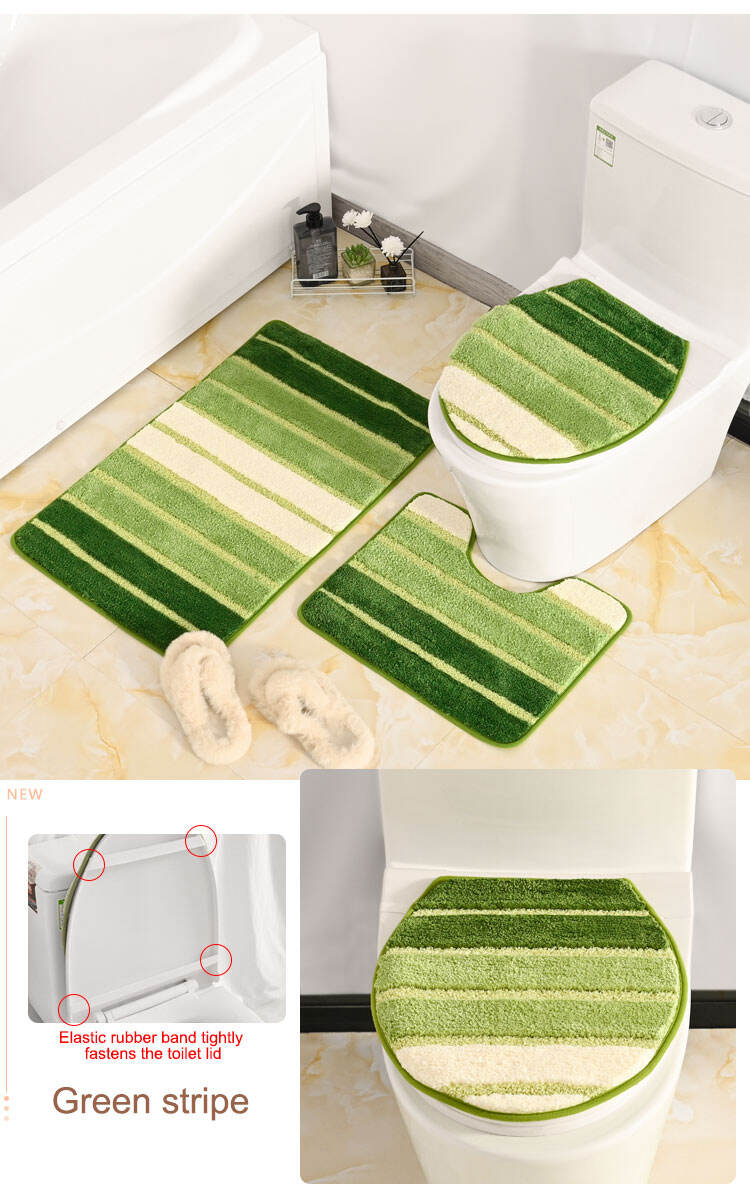 2023 New Design Microfiber Embossing toilet lid Water Absorbent Bathroom Non Slip Mat 100% Polyester Toilet Mat 3pcs toilet sets supplier