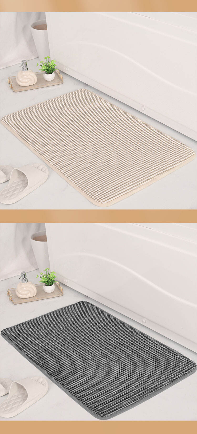 Quick-Dry Anti-Slip Memory Foam Bath Mat - Comfortable, Eco-Friendly Bathroom Rugs and Mats, Ideal Bath Mats for Bathroom, Plush Floor Mats for Adults factory