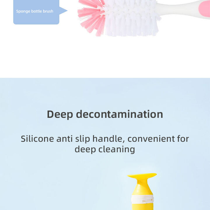 Manufacturer Eco-friendly Silicone Bottle Cup Cleaning Brush Set with Strong Suction Straw Nipple Cleaner Brush manufacture