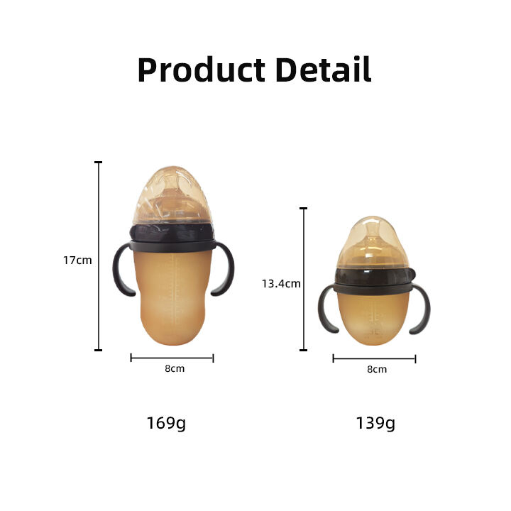 Manufacturer Price BPA Free Baby Silicone Feeding Bottle With Handle Custom Logo Wide Neck Milk Bottle Baby Feeding Product factory