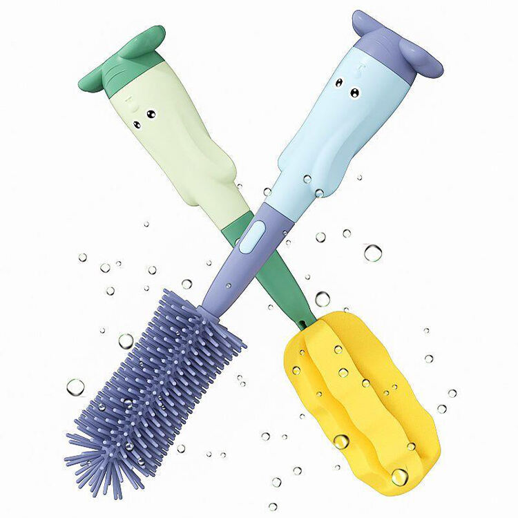 3-in-1 Cute Rabbit Bunny Silicone Handle BPA-Free Pacifier Bottle Brush Set for Baby for 0-12 Months factory