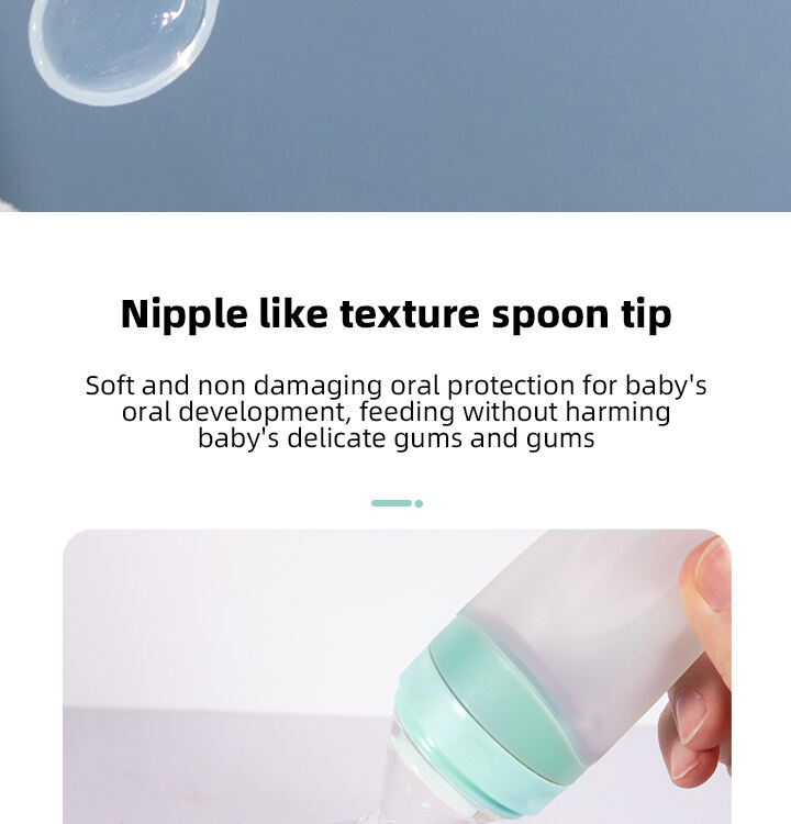 Wholesale 90ml BAP Free Baby Silicone Squeezing Feeding Bottle with Spoon Kids Rice Paste Feeding Bottle Food Fruit Feeder manufacture