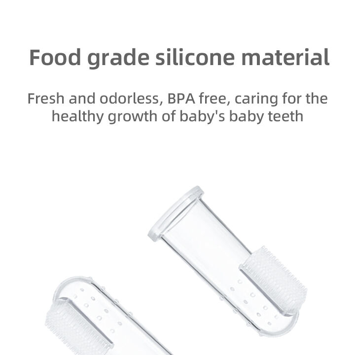 Transparent Baby Finger Toothbrush Silicone Finger Cover Baby Teething Oral Cleaning Tooth Brush BPA Free Baby Finger Toothbrush manufacture