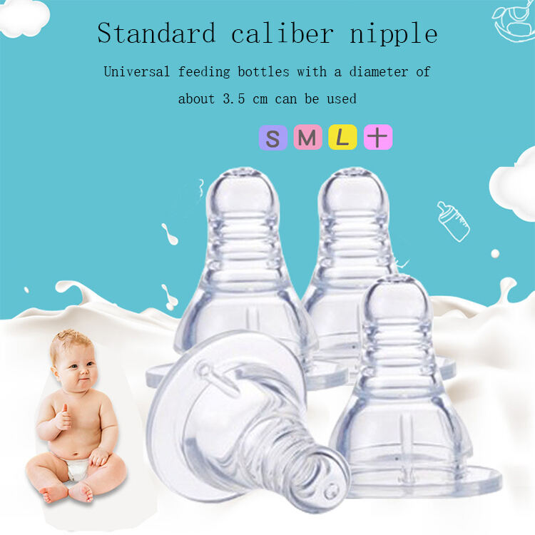 BPA Free Silicone Baby Nipple Natural Slow Flow with Slim Neck for Standard Infant Use manufacture