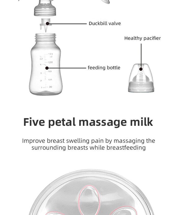 Factory Price Eco-friendly Manual Breast Pump with Packaging Box BPA Free Silicone Hand  Breast Pump for Baby Breast Feeding factory