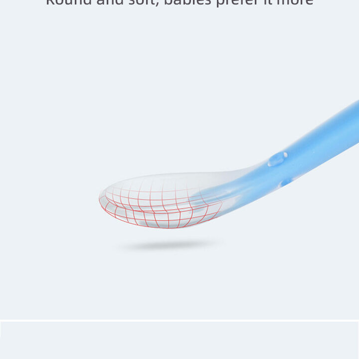 Manufacturer BPA-Free Baby Soft Silicone Feeding Spoon Eco-Friendly Feeding Spoon for Toddlers Baby Feeding Products factory