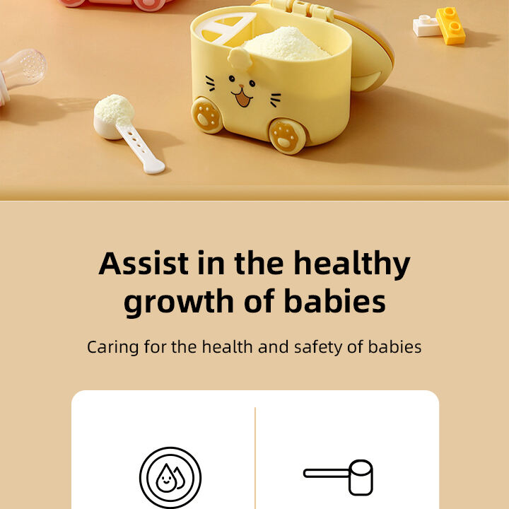 Wholesale Stocks BPA Free Animal Shape Baby Food Grade Plastic Milk Powder Dispenser Kids Food Snacks Storage Container Box supplier