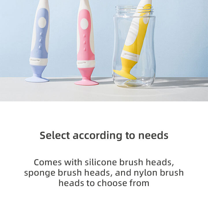 Manufacturer Eco-friendly Silicone Bottle Cup Cleaning Brush Set with Strong Suction Straw Nipple Cleaner Brush supplier