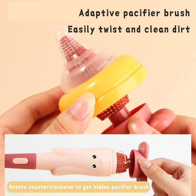 Factory Price Eco-friendly Bottle Cup Cleaning Nylon Brush Nipple Bottle Cleaner Brush details