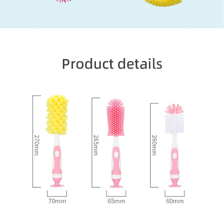 Manufacturer Eco-friendly Silicone Bottle Cup Cleaning Brush Set with Strong Suction Straw Nipple Cleaner Brush manufacture
