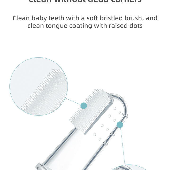 Transparent Baby Finger Toothbrush Silicone Finger Cover Baby Teething Oral Cleaning Tooth Brush BPA Free Baby Finger Toothbrush supplier