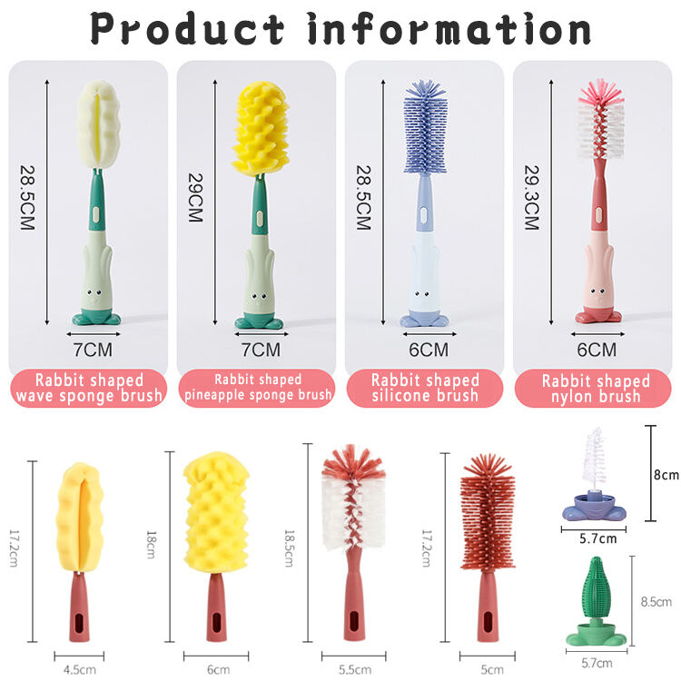 Factory Price Eco-friendly Bottle Cup Cleaning Nylon Brush Nipple Bottle Cleaner Brush supplier