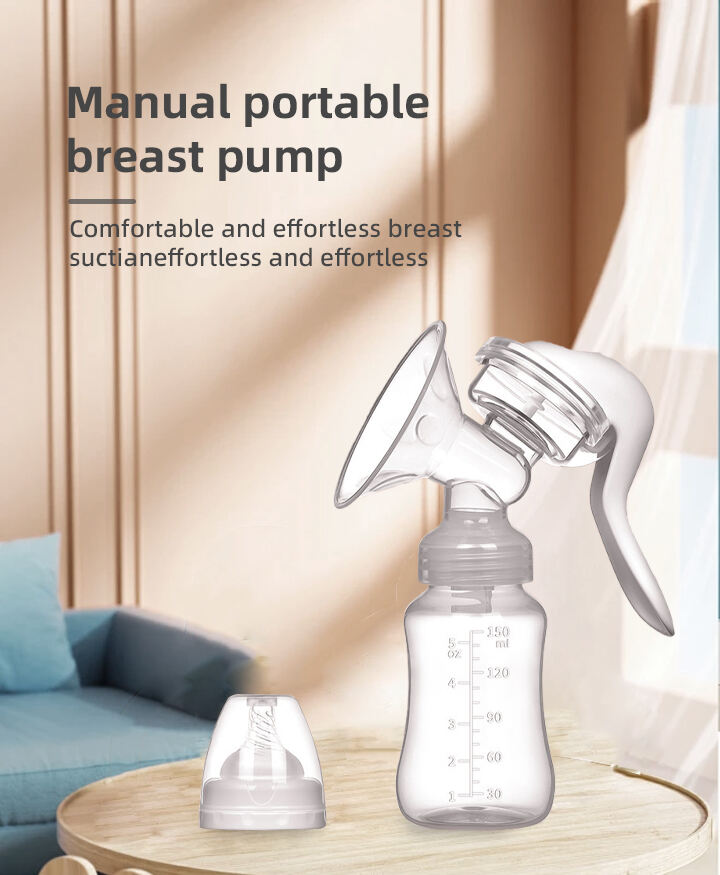 Factory Price Eco-friendly Manual Breast Pump with Packaging Box BPA Free Silicone Hand  Breast Pump for Baby Breast Feeding supplier