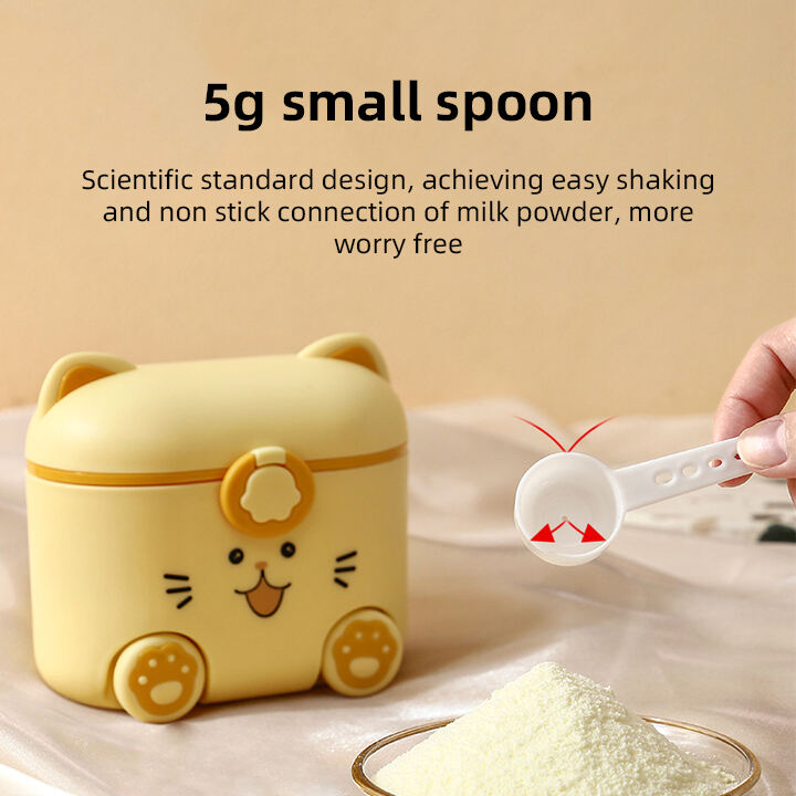 Wholesale Stocks BPA Free Animal Shape Baby Food Grade Plastic Milk Powder Dispenser Kids Food Snacks Storage Container Box manufacture