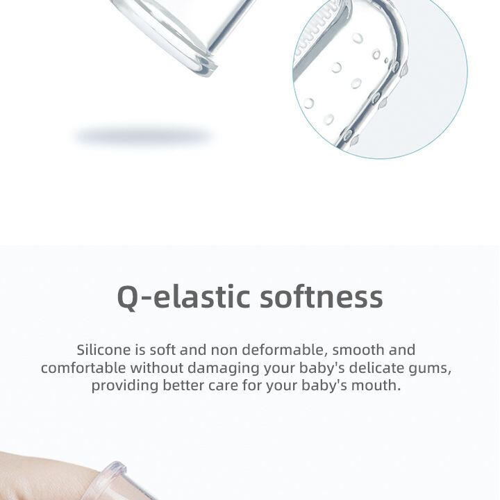 Transparent Baby Finger Toothbrush Silicone Finger Cover Baby Teething Oral Cleaning Tooth Brush BPA Free Baby Finger Toothbrush manufacture