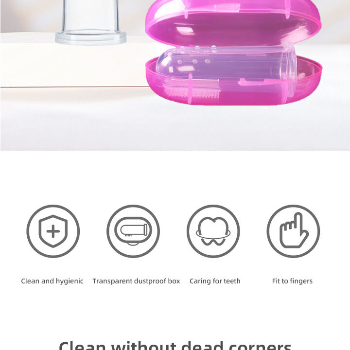 Transparent Baby Finger Toothbrush Silicone Finger Cover Baby Teething Oral Cleaning Tooth Brush BPA Free Baby Finger Toothbrush manufacture