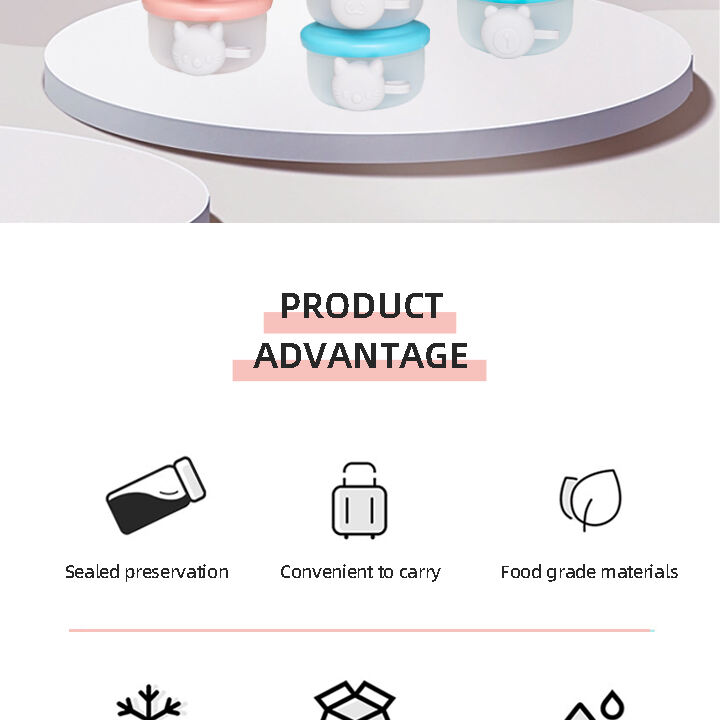 Factory Wholesale Free Sample Baby Feeding Milk Powder Dispenser Box 3 Layer Portable Kids Snack Food Storage Container details