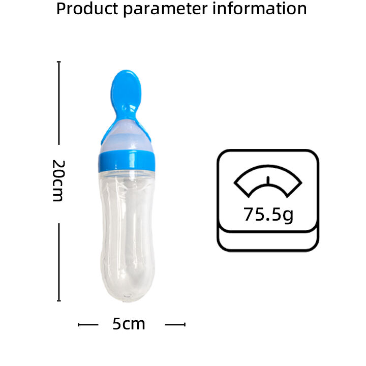 Silicone Squeeze Baby Feeding Bottle Animal Pattern Rice Cereal Feeder with Spoon for 0-12 Months Infant Care Water Bottles manufacture
