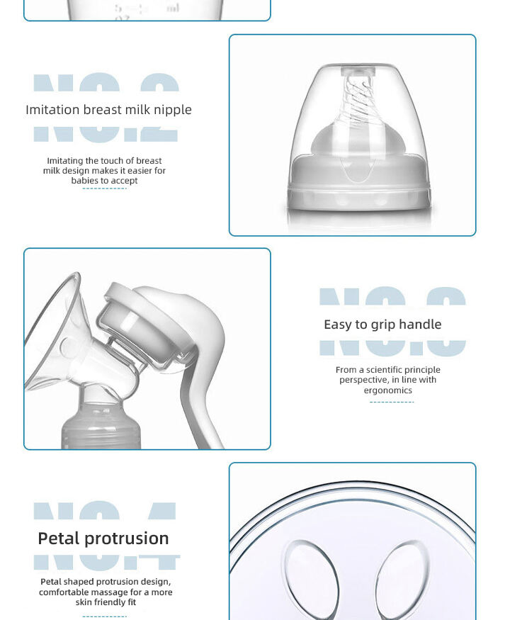 Factory Price Eco-friendly Manual Breast Pump with Packaging Box BPA Free Silicone Hand  Breast Pump for Baby Breast Feeding supplier