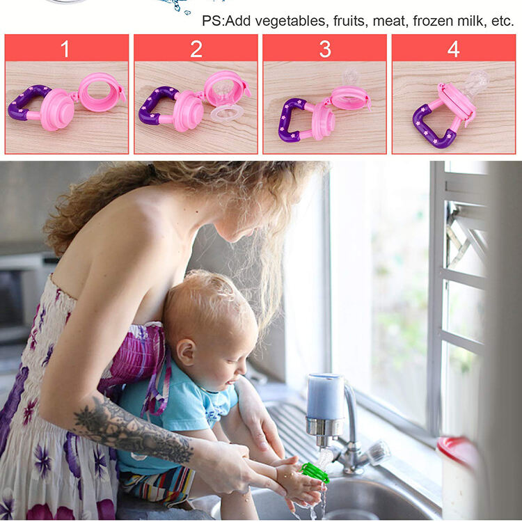 Wholesale Eco-Friendly Non-Toxic Infant Baby Feeding Toy Different Size Frucht Schnuller Silicone Pacifier Animal Baby Feeder details
