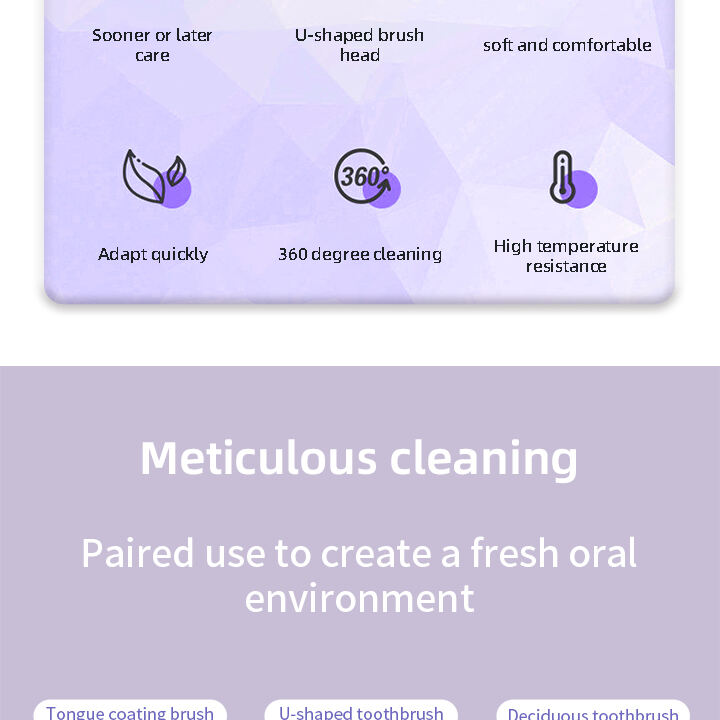 High Quality 3 Pack BPA-Free Silicone Baby Toothbrush Set Soft Bristle Oral Cleaner with Tongue Coat Wholesale details