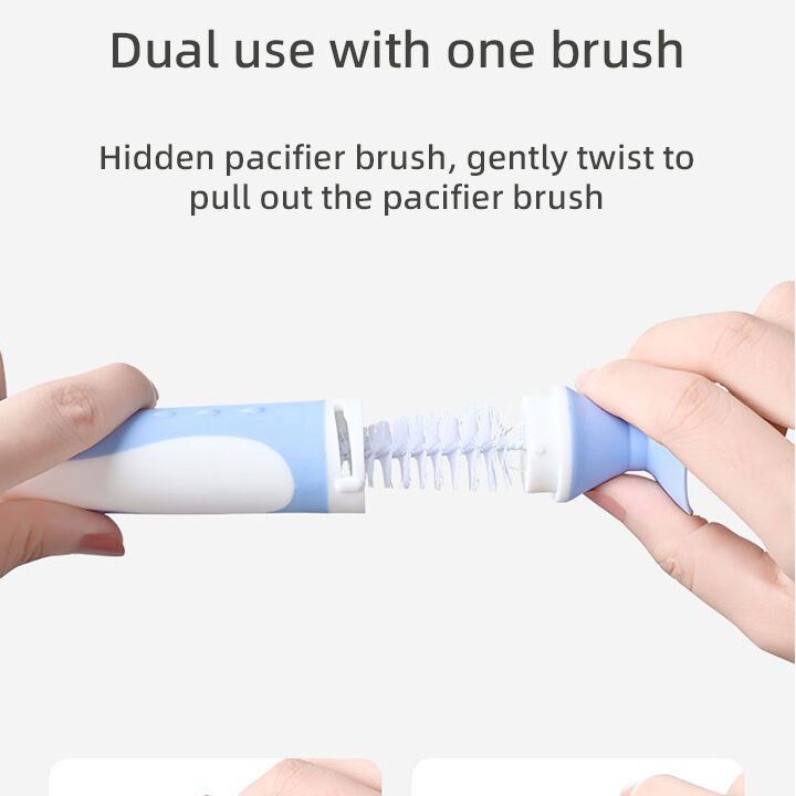 Manufacturer Eco-friendly Silicone Bottle Cup Cleaning Brush Set with Strong Suction Straw Nipple Cleaner Brush factory