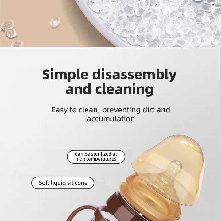 Manufacturer Price BPA Free Baby Silicone Feeding Bottle With Handle Custom Logo Wide Neck Milk Bottle Baby Feeding Product supplier