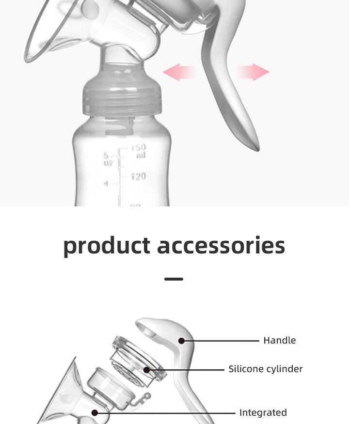 Factory Price Eco-friendly Manual Breast Pump with Packaging Box BPA Free Silicone Hand  Breast Pump for Baby Breast Feeding details